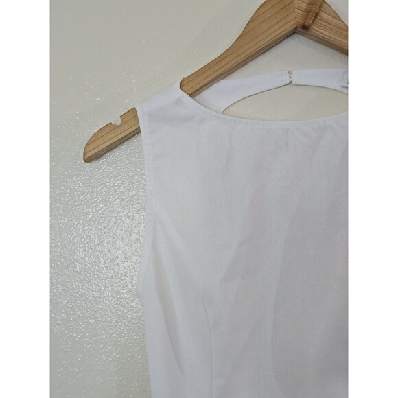Princess Polly Womens Lilitina Top White Size US 4 New Linen Blend Open Back - Picture 3 of 10
